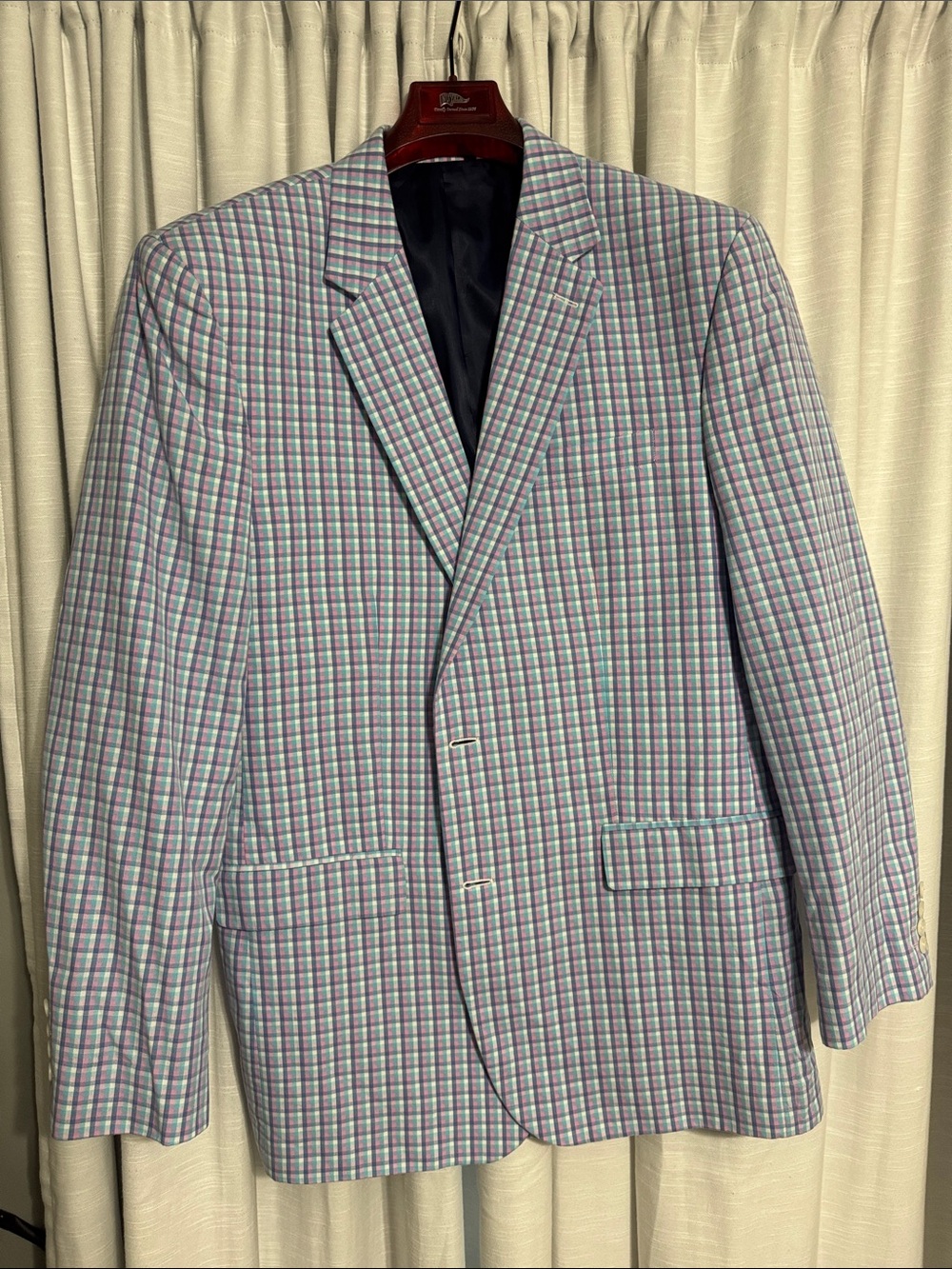 Men's Checked Blazer - Light Blue, Pink & Lavender